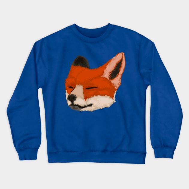 fox head sleeping Crewneck Sweatshirt by Mako Design 